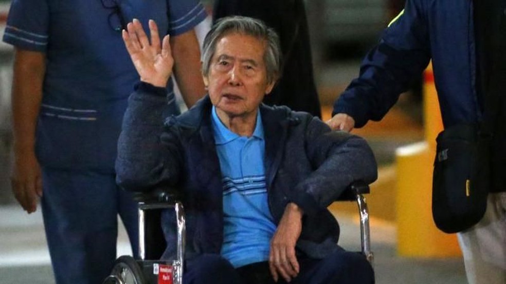 Alberto Fujimori, em uma de suas últimas aparições em público — Foto: AFP