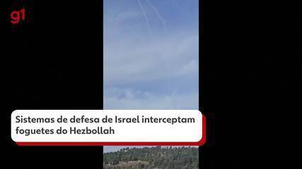 Sistemas de defesa de Israel interceptam foguetes do Hezbollah