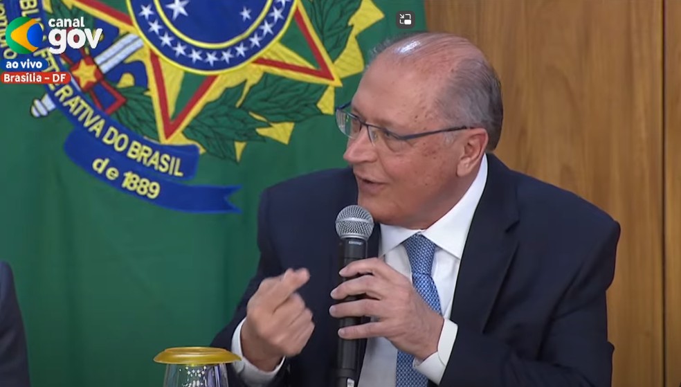 Vice-presidente, Geraldo Alckmin, em evento de empresários. — Foto: Reprodução/CanalGov