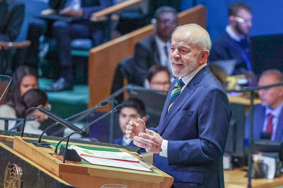Presidente Lula na Assembleia Geral da ONU em 2024 — Foto: Ricardo Stuckert/PR
