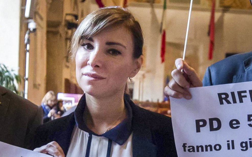 Rachele Mussolini em 2021 — Foto: Stringer/ANSA/AFP 