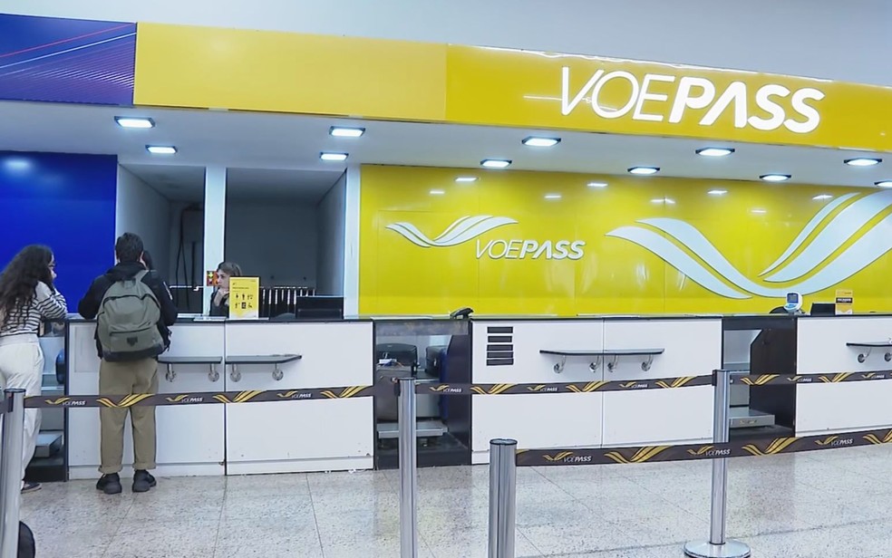 Guichê da Voepass em Ribeirão Preto, SP — Foto: Reprodução/EPTV