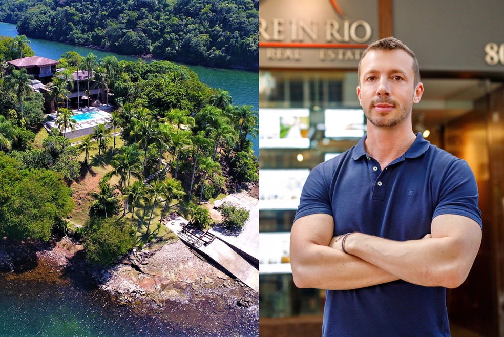 Na imobiliária Frédéric Cockenpot são anunciadas coberturas de luxo e ilhas no Rio de Janeiro — Foto: Where in Rio/ Reprodução