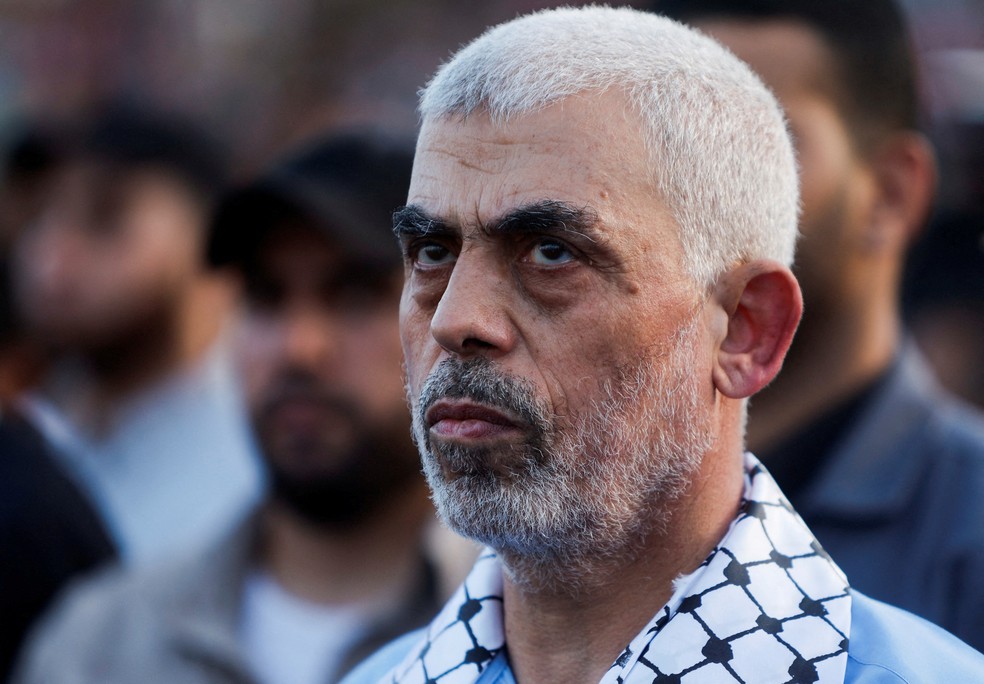 Yahya Sinwar, líder do Hamas, que controla a Faixa de Gaza — Foto: REUTERS/Mohammed Salem/File Photo