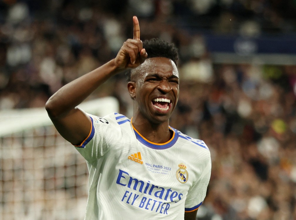 Vini Jr. em partida pelo Real Madrid. — Foto: Molly Darlington/Reuters