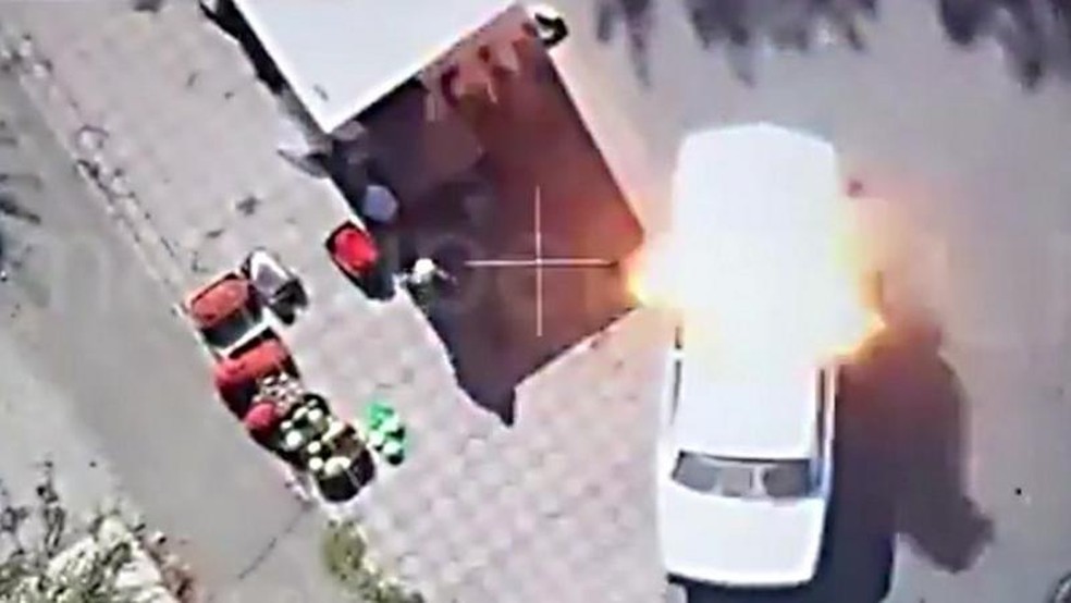 A BBC confirmou que em pelo menos seis ocasiões, drones russos dispararam contra civis na Ucrânia — Foto: via BBC