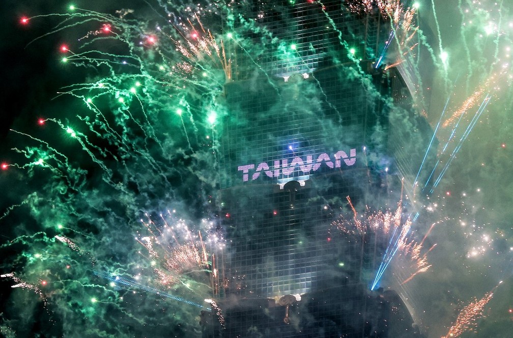 Queima de fogos em Taiwan, 2025 — Foto: I-Hwa Cheng/AFP