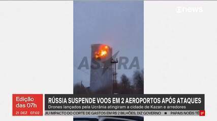 Rússia suspende voos em 2 aeroportos após ataques