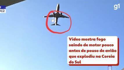 Vídeo mostra fogo saindo de motor pouco antes de pouso de avião que explodiu
