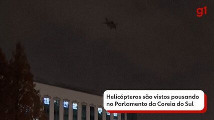 Helicópteros são vistos pousando no Parlamento da Coreia do Sul