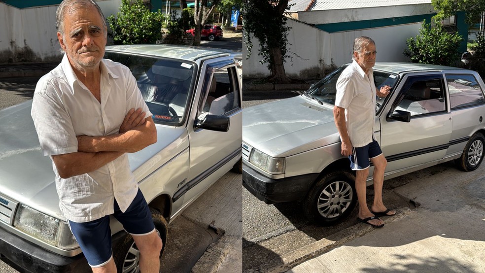 Noel Santos, dono do Uno que enfrentou a enchente em Sorocaba (SP) — Foto: arquivo pessoal