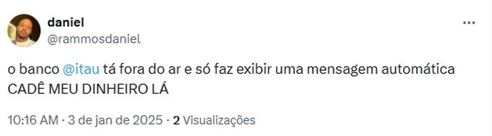 -- — Foto: Reprodução/X