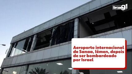 Aeroporto internacional de Sanaa, Iêmen, depois de ser bombardeado por Israel