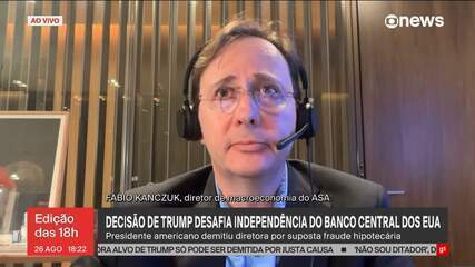 'Trump está tentando reduzir a independência do Fed', afirma Fabio Kanczuk 'Trump está tentando reduzir a independência do Fed', afirma Fabio Kanczuk