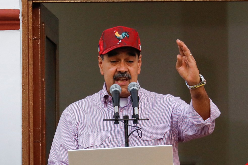 Nicolás Maduro durante discurso em 28 de julho de 2025 — Foto: REUTERS/Leonardo Fernandez Viloria