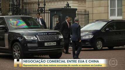 Representantes da China e dos EUA se reúnem em Londres para discutir tarifas Representantes da China e dos EUA se reúnem em Londres para discutir tarifas