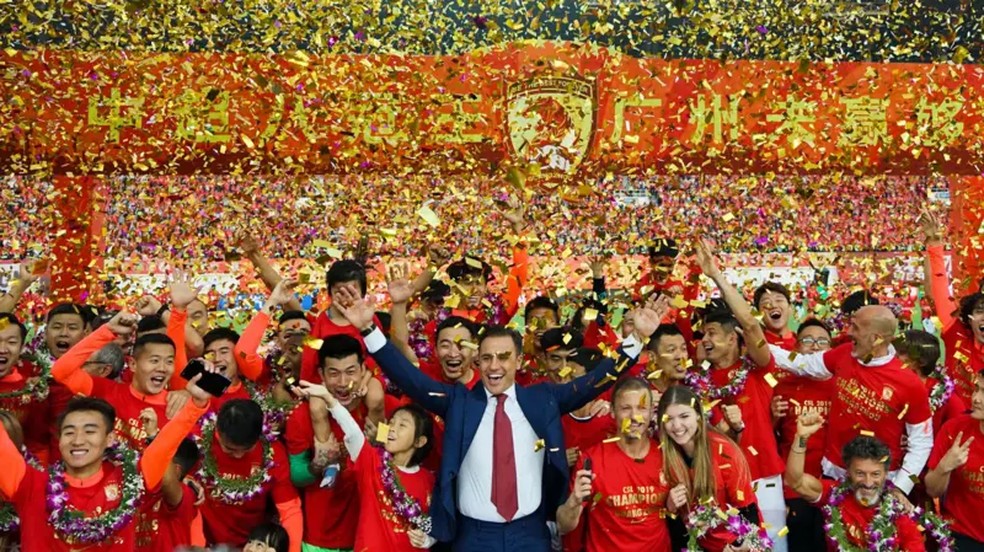 Evergrande era dono do time de futebol Guangzhou, que já foi o principal da China — Foto: AFP via Getty Images