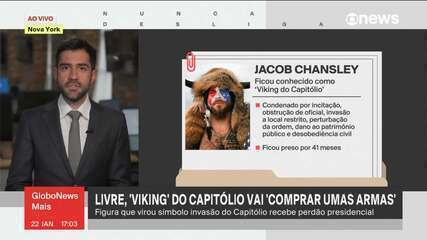 'Viking do Capitólio' comemora perdão de Trump a invasores do 6 de Janeiro e diz que 'vai comprar umas armas' 'Viking do Capitólio' comemora perdão de Trump a invasores do 6 de Janeiro e diz que 'vai comprar umas armas'