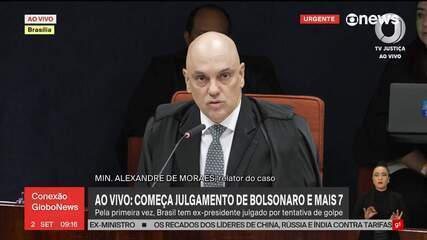 'O Brasil chega hoje com uma democracia forte', diz Moraes ao abrir fala em julgamento
