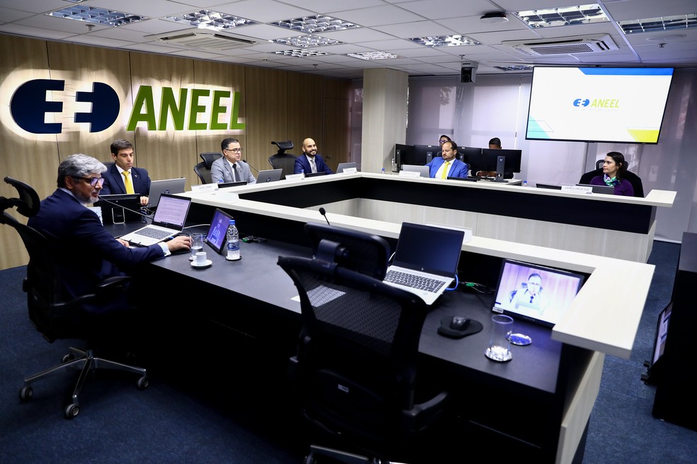 Diretoria colegiada da Aneel durante reunião — Foto: Divulgação/Agência Nacional de Energia Elétrica