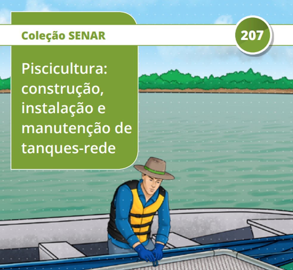 Cartilha do Senar sobre piscicultura. — Foto: Reprodução
