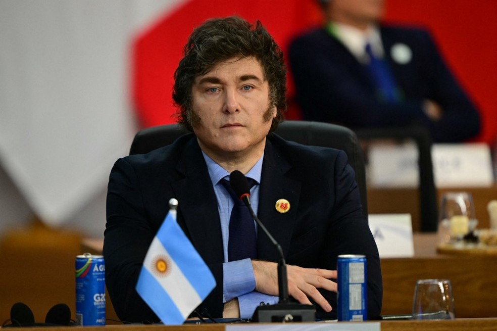 Javier Milei participa do G20 no Rio — Foto: Pablo Porciuncula/AFP
