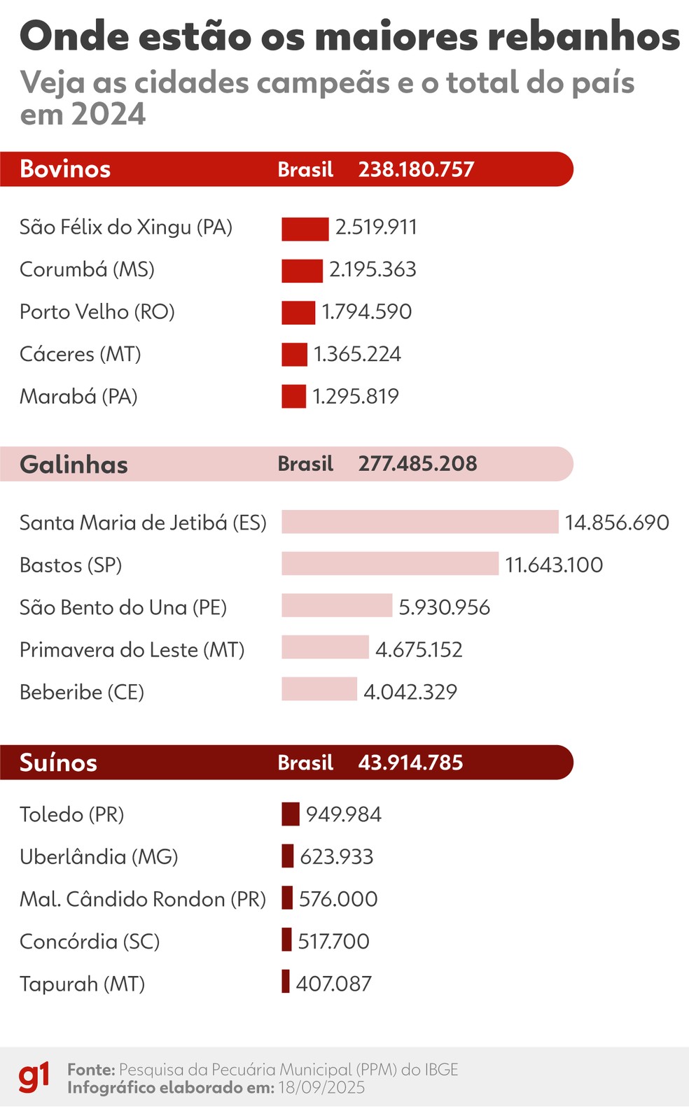 Onde estão os maiores rebanhos — Foto: g1/Kayan Albertin