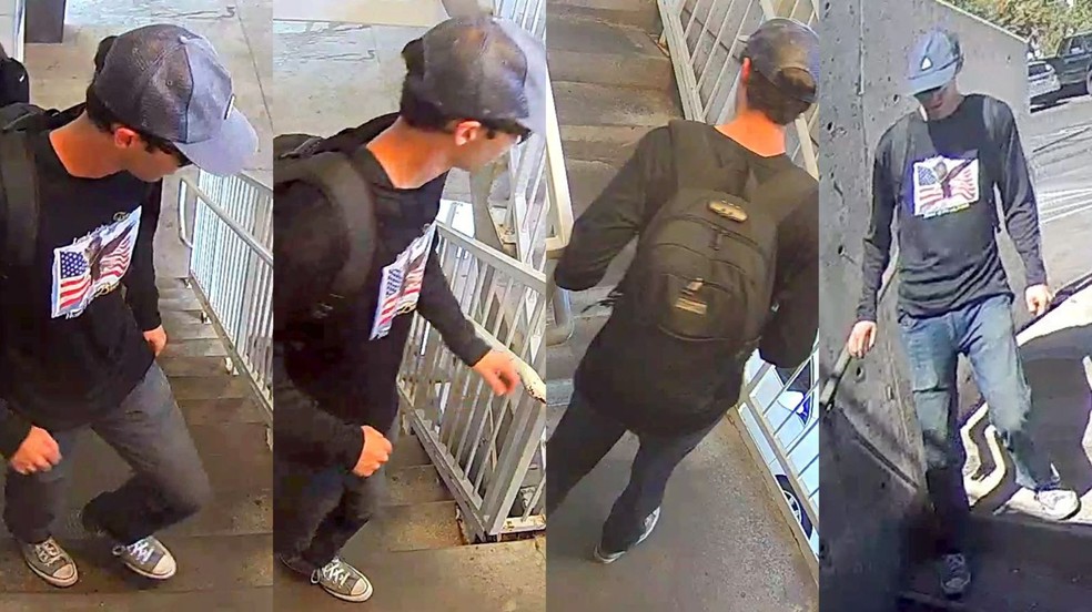 Polícia divulgou novas imagens do suspeito de ser o atirador que matou Charlie Kirk — Foto: Secretaria de Segurança Pública de Utah
