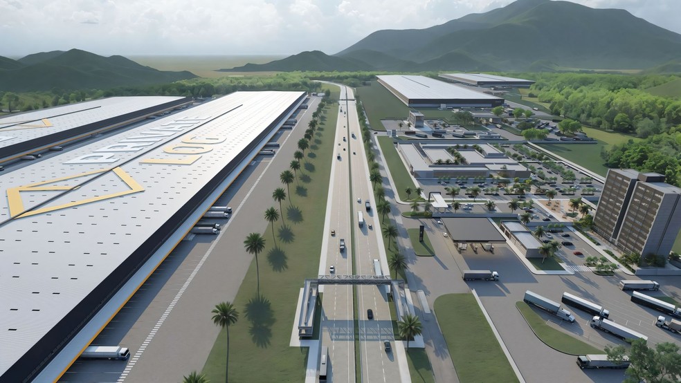 Galpão construído na Serra, Espírito Santo, vai ter 1,5 milhões de metros quadrados — Foto: Divulgação/Private Log