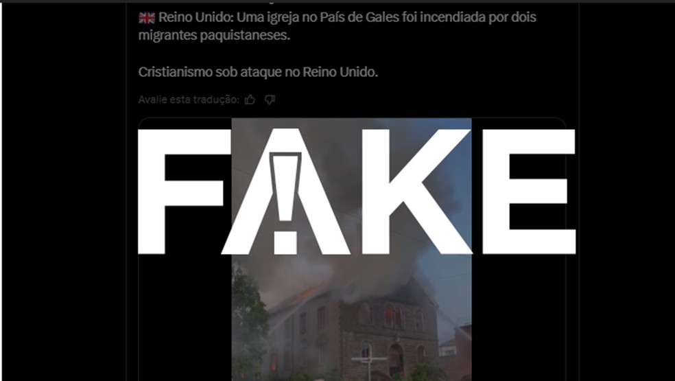 Imigrantes paquistaneses não estiveram por trás de incêndio criminoso no Sul de Gales — Foto: G1