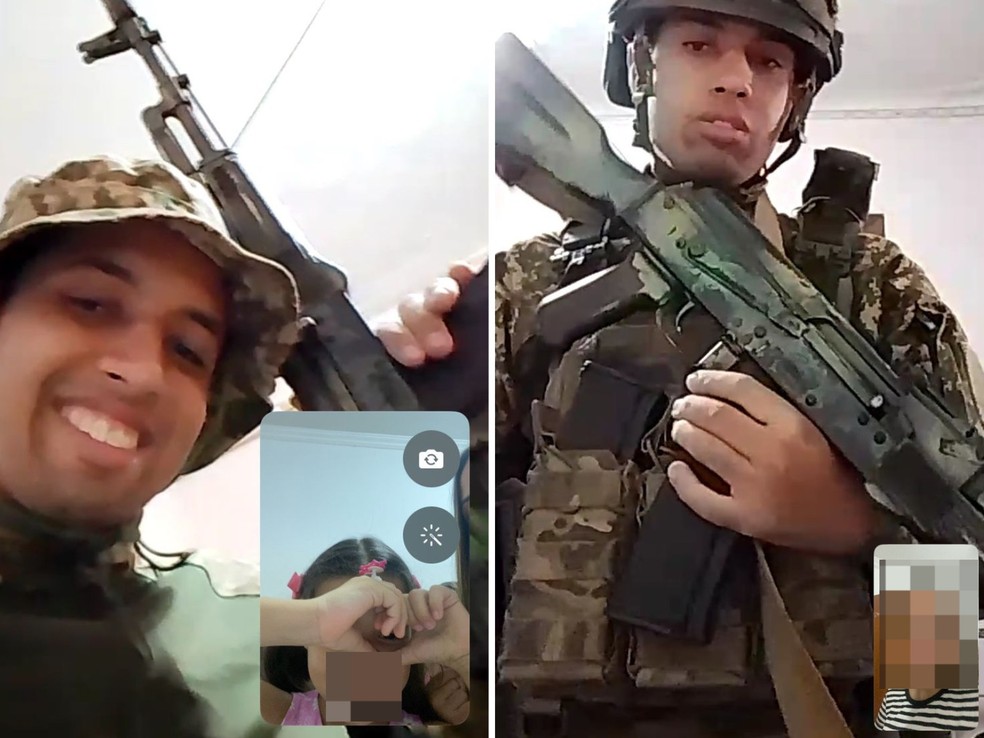 Bruno frequentemente fazia chamada de vídeo com a esposa e os filhos — Foto: Arquivo pessoal