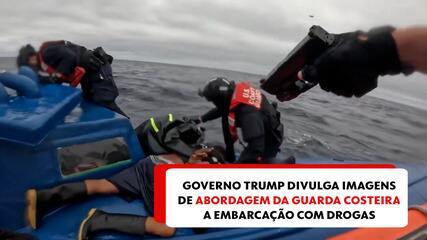 Governo Trump divulga imagens de abordagem da Guarda Costeira a embarcação com drogas