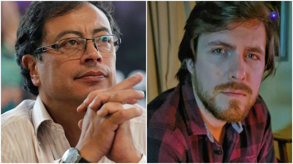 Montagem com fotos do novo presidente da Colômbia, Gustavo Petro, e do jornalista do g1 Gustavo Petró — Foto: Fred Builes/Reuters e Arquivo pessoal