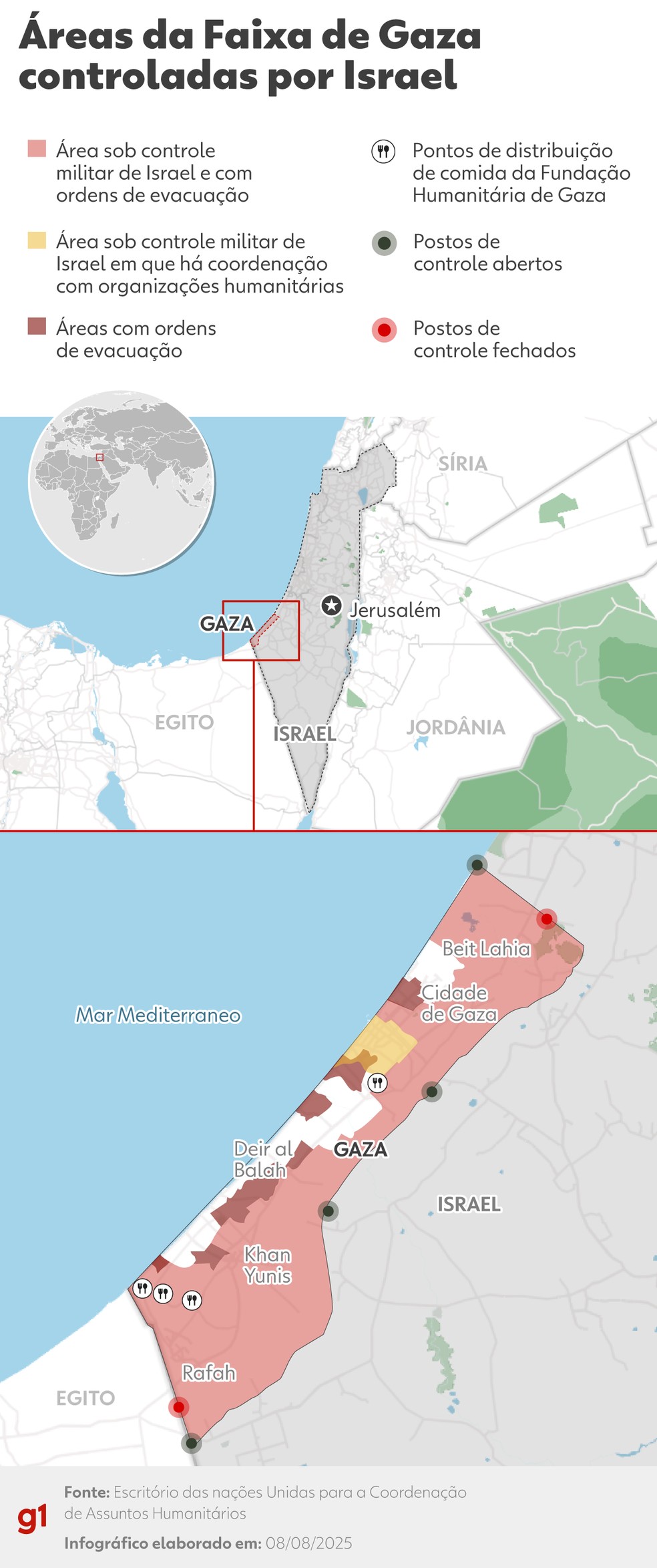 Israel já controla grande parte do território palestino. — Foto: Arte/g1