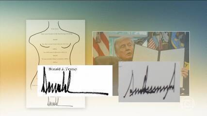 Democratas divulgam suposta carta de Trump a Epstein com desenho de mulher nua