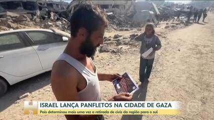 Israel envia mais uma rodada de panfletos determinando a retirada de Palestinos da Cidade de Gaza