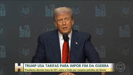 Trump impõe taxa de 50% à Índia por comprar petróleo da Rússia Trump impõe taxa de 50% à Índia por comprar petróleo da Rússia