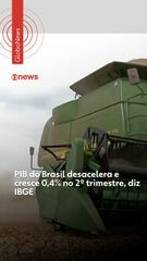 PIB do Brasil desacelera e cresce 0,4% no 2º trimestre, diz IBGE PIB do Brasil desacelera e cresce 0,4% no 2º trimestre, diz IBGE