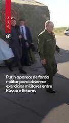 Putin aparece de farda militar para observar exercícios militares entre Rússia e Belarus