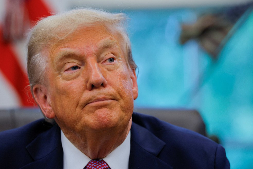 Donald Trump durante pronunciamento à imprensa na Casa Branca, em 5 de setembro de 2025 — Foto: Reuters/Brian Snyder