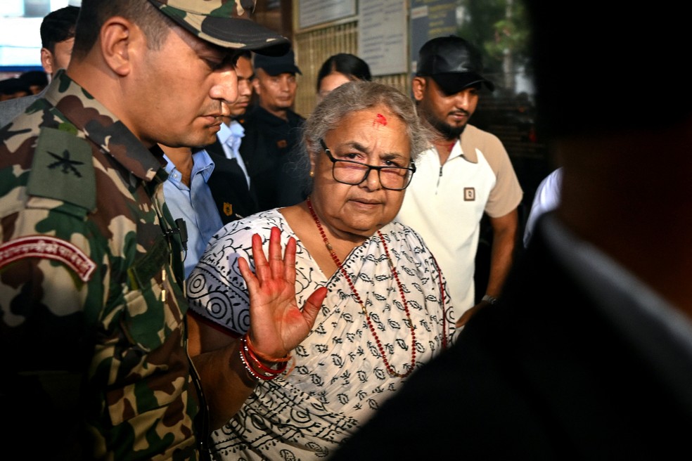 Sushila Karki nova primeira-ministra do Nepal — Foto: Aru Sankar/AFP
