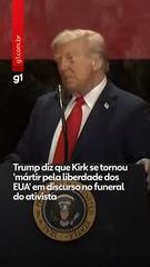 Trump diz que Kirk se tornou 'mártir pela liberdade dos EUA' em discurso no funeral