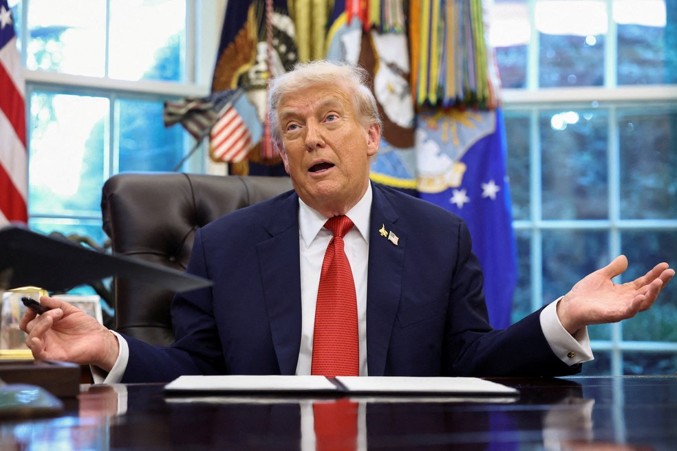 Presidente dos EUA, Donald Trump, em Washington D.C., capital dos Estados Unidos, em 25 de setembro de 2025. — Foto: REUTERS/Kevin Lamarque