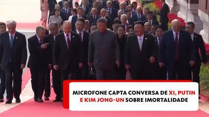 Microfone capta conversa de Xi, Putin e Kim Jong-un sobre imortalidade Microfone capta conversa de Xi, Putin e Kim Jong-un sobre imortalidade