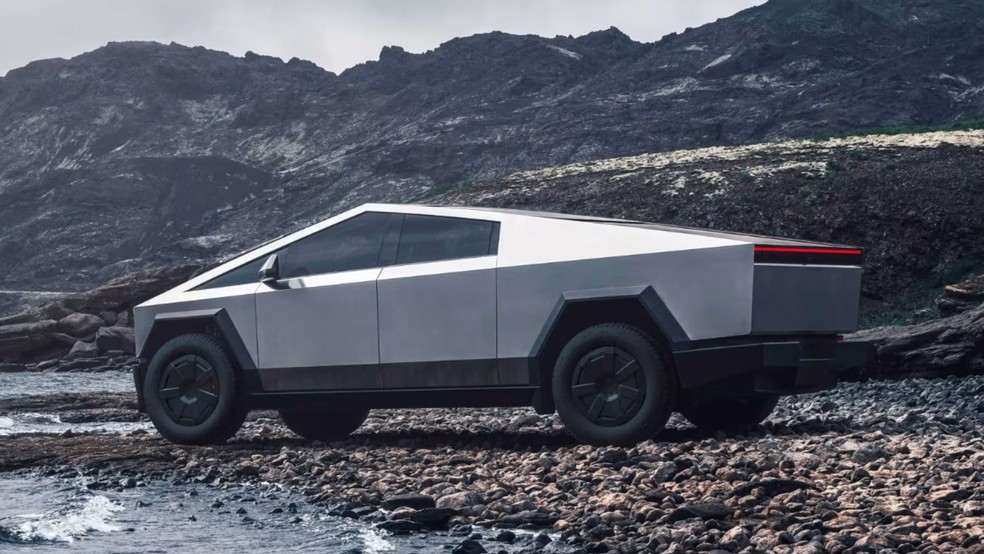 Modelo do Tesla Cybertruck elétrico — Foto: Divulgação/Tesla
