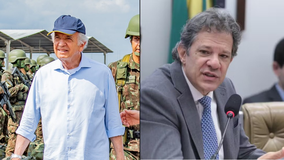 Ministros da Defesa, José Múcio, e da Fazenda, Fernando Haddad. — Foto: Hisaac Gomes/MD e Kayo Magalhães/Câmara dos Deputados