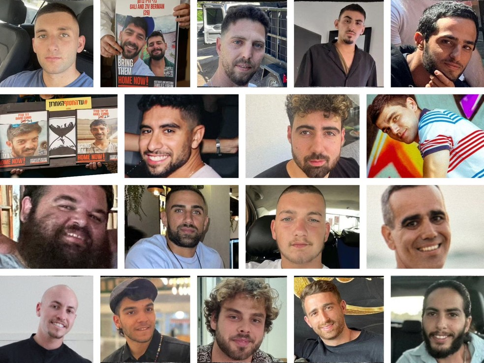 Reféns que serão libertados pelo Hamas — Foto: Divulgação