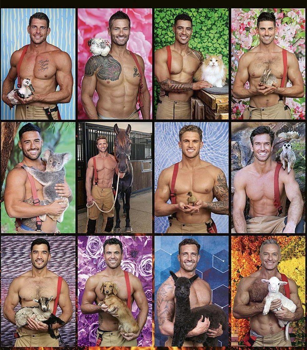 Calendário dos bombeiros australianos, 2026 — Foto: Reprodução/Australian Firefighters Foundation