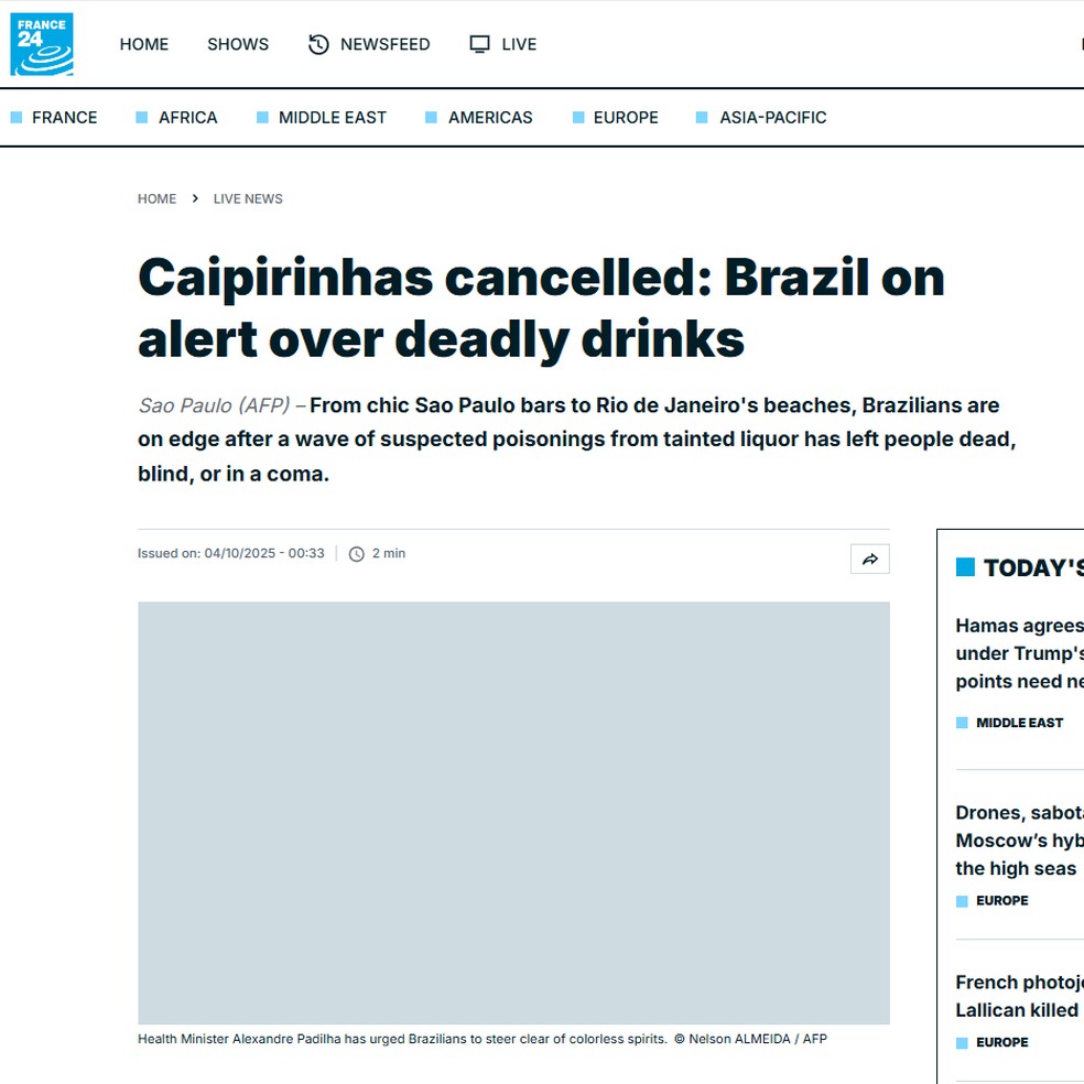 France 24 — Foto: France 24/Reprodução