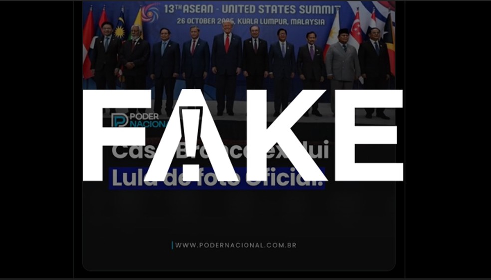 Foto de Trump com líderes asiáticos é de encontro paralelo à cúpula geral da ASEAN — Foto: g1